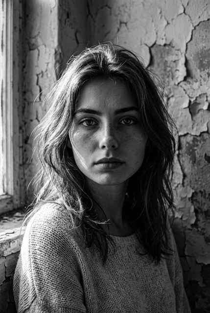 Gritty Urban Contemplative Portrait